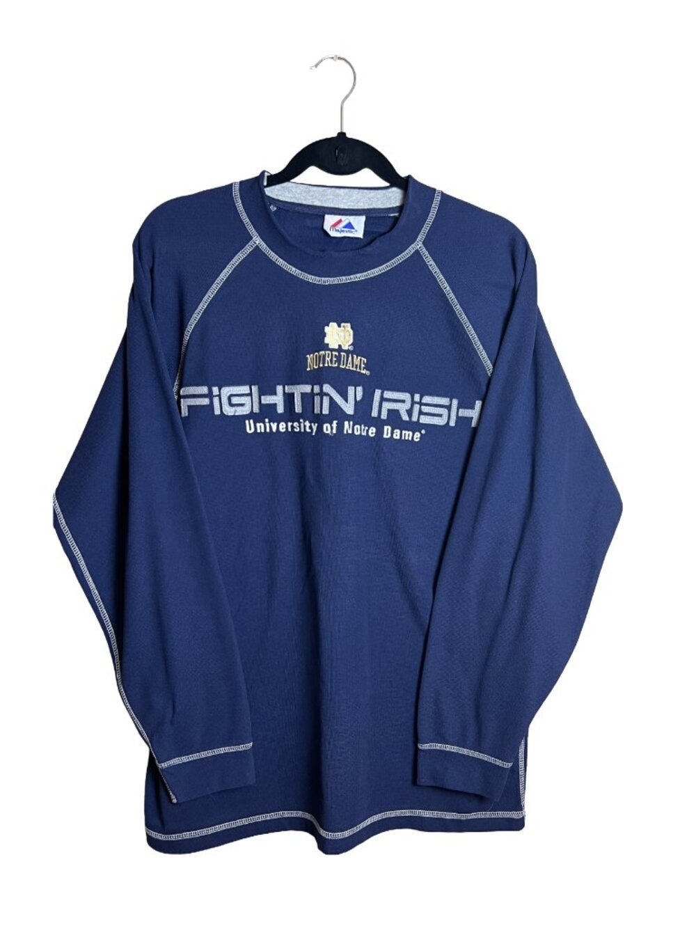 Majestic Notre Dame Fightin' Irish Long Sleeve Vintage Shirt L